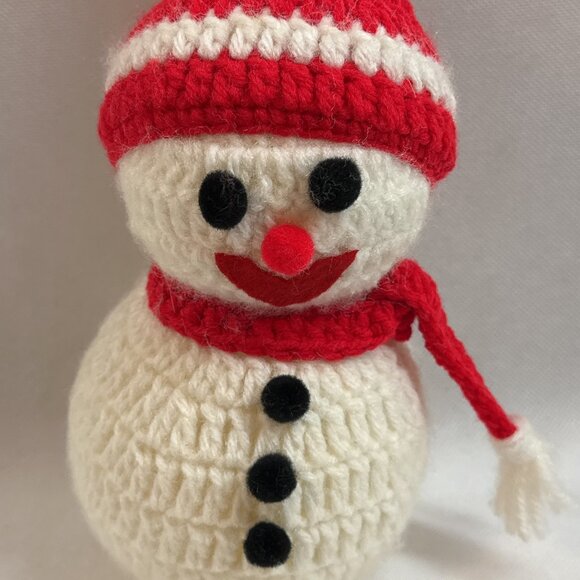 Vintage Hand Crocheted Snowman - Picture 2 of 3